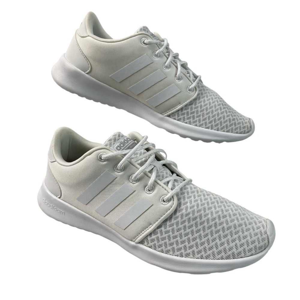 New Adidas Cloudfoam Running Shoes Unisex White Size 9 1/2 Athletic Walking